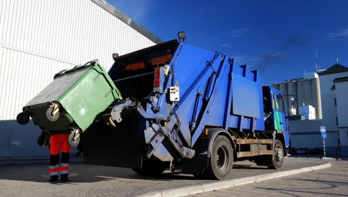 A mini skip being delivered to a residential area in Redbridge